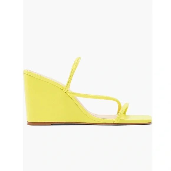 SCHUTZ Kiki Wedge Heel Sandals Green Apple Color Women’s Size 8 Square Toe - Picture 3 of 15